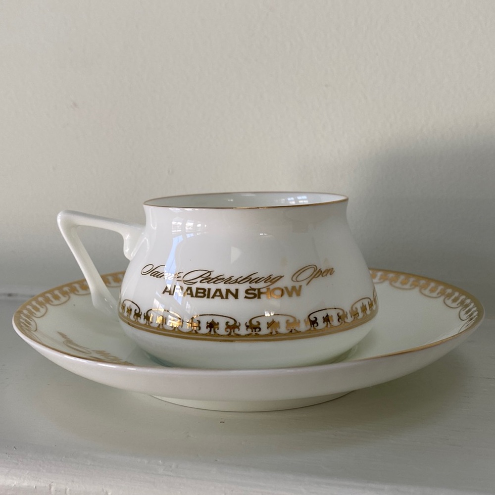 St Petersburg Open Arabian show tea cup and saucer